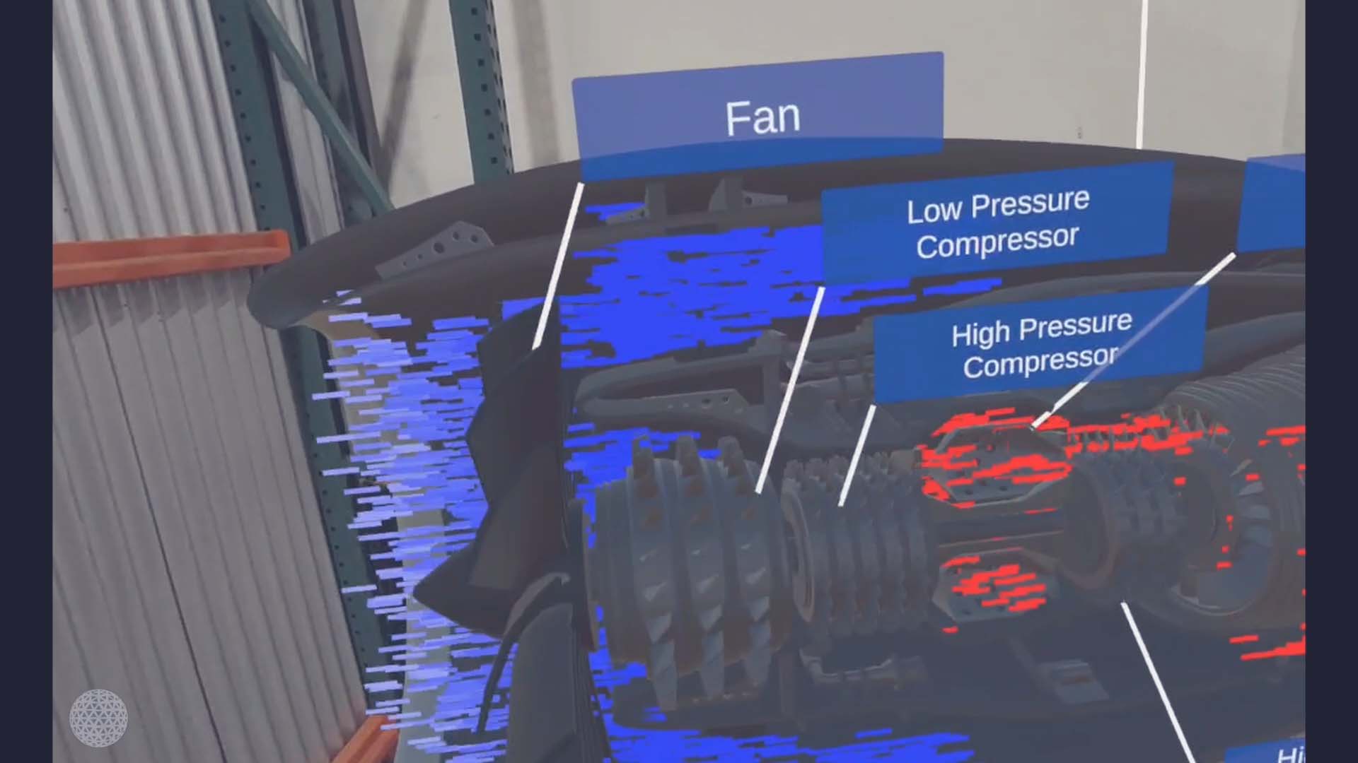 XR screenshot of a jet engine simulation