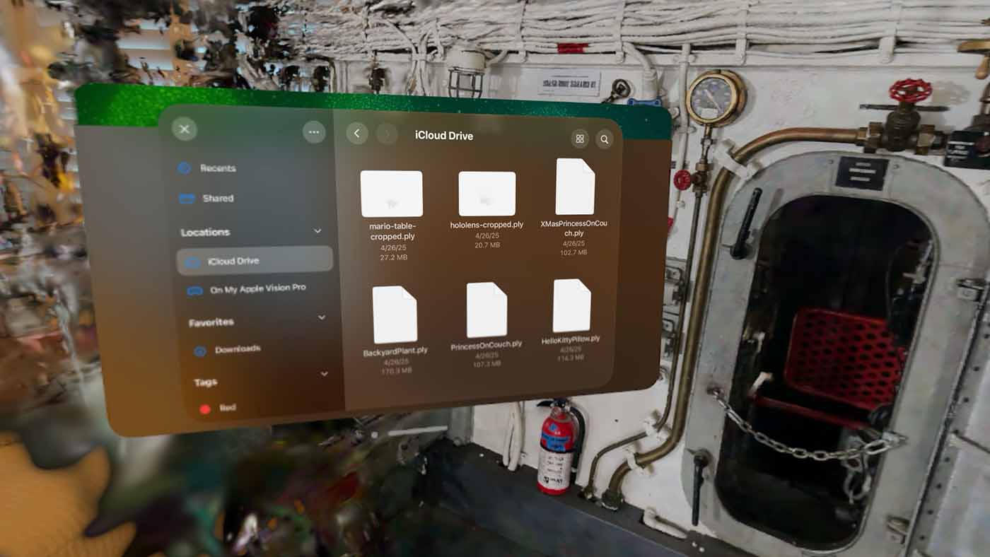 Spatial Fields import screen showing iCloud Drive folder